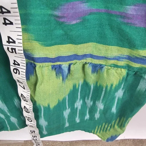 Guadalupe Anthropologie Green Maxi Dress Small Southwestern Boho LS Resortwear - Picture 9 of 10